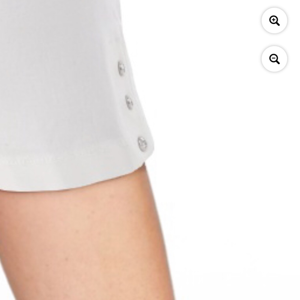 Just My Size Women’s Plus White Pull On Bling Tab Capris Size 0X 14W NWT - Picture 2 of 9
